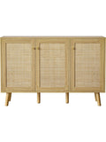 Buffet contemporaneo de tres puertas con baldas ajustables para comedor, cocina o recibidor, 120 x 40 x 82 cm
