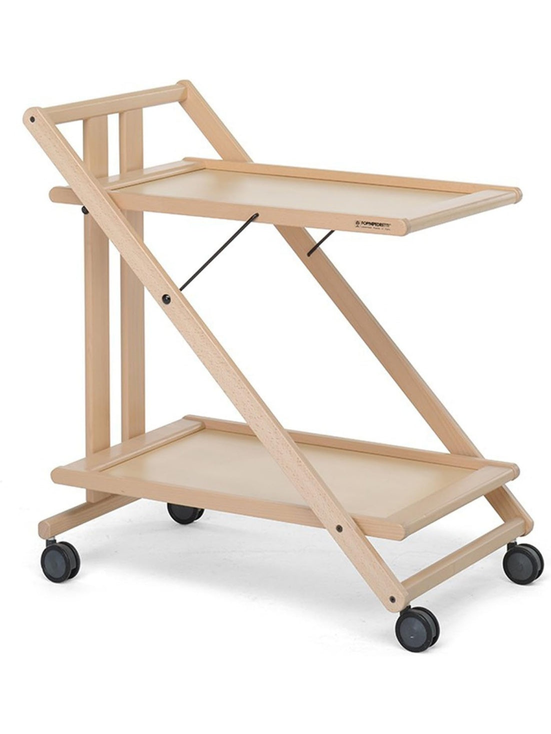Camarera de Cocina de Madera Natural, Carrito de Servicio Funcional para Comedor, Cocina o Eventos