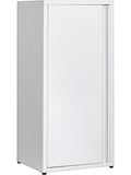 Armario archivador metalico blanco con puerta magnetica y baldas ajustables