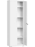 Gabinete metalico de cinco estantes con puertas y cerradura para garaje, oficina o almacen