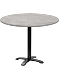 Mesa Profesional Redonda de 110 cm para Cafeteria Restaurante o Hotel con Acabado Hormigon Natural