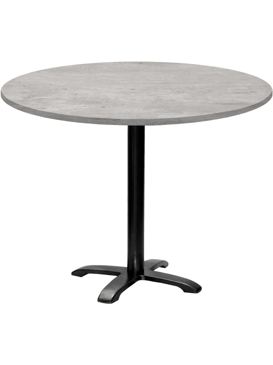 Mesa Profesional Redonda de 110 cm para Cafeteria Restaurante o Hotel con Acabado Hormigon Natural