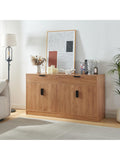 Aparador Multifuncional con 4 Puertas y 2 Cajones, Mueble de Almacenaje para Salon, Cocina, Dormitorio o Recibidor, Roble