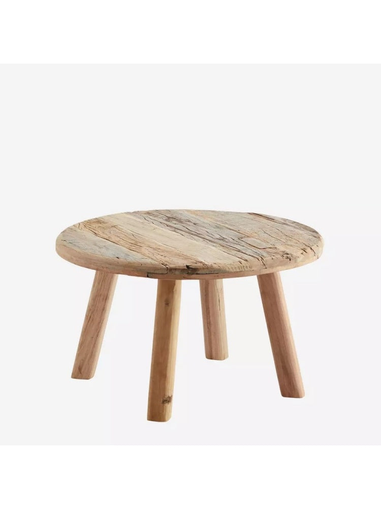 Mesa de Centro de Madera Reciclada, Diseno Artesanal para Salon, 60 35 cm
