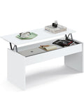Mesa de Centro Elevable Moderna para Salon, Mesa Auxiliar Blanca, 100 x 50 cm