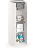 Gabinete multiusos de dos puertas con baldas regulables para limpieza, cocina o lavanderia, blanco